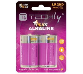 Techly Blister 2 Batterie Power Plus Alcaline Torcia D LR20 1,5V (IBT-KAP-LR20T)