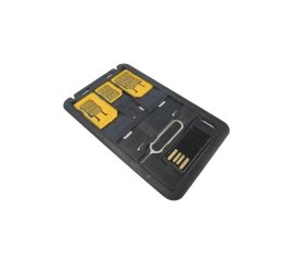 Techly Adattatori schede SIM con Micro Lettore USB di MicroSD (I-SIM-5)
