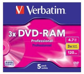 Verbatim DVD-RAM 3x 4,7 GB 5 pz