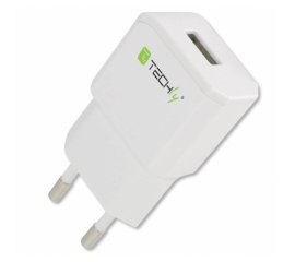 Techly Alimentatore da Rete Italiana 1 porta USB 5V/2.1A Bianco (IPW-USB-21EC)