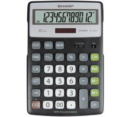 Sharp EL-R297 calcolatrice Desktop Calcolatrice finanziaria Nero, Grigio