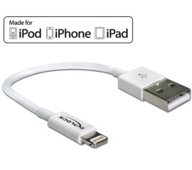 DeLOCK 0.15m, USB 2.0-A/Lightning 0,15 m Bianco