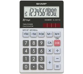 Sharp EL-W211G calcolatrice Tasca Calcolatrice di base Nero, Bianco