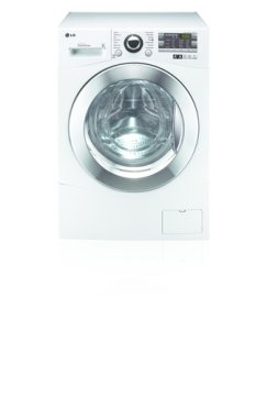 LG F12A8TDA lavatrice Caricamento frontale 8 kg 1200 Giri/min Cromo, Bianco