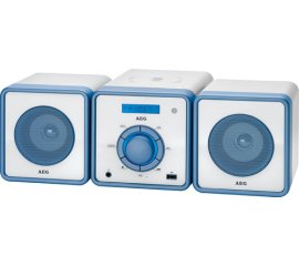 AEG MC 4455 Digitale FM, MW Blu, Bianco Riproduzione MP3