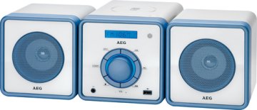 AEG MC 4455 Digitale FM, MW Blu, Bianco Riproduzione MP3