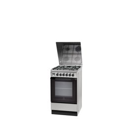 Indesit I5TMH6AG(X)/NL cucina Elettrico Gas Nero, Stainless steel A