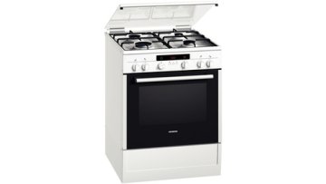 Siemens HR445214N cucina Elettrico Gas Nero, Bianco A-10%
