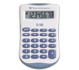 Texas Instruments TI-501 calcolatrice Tasca Calcolatrice di base Blu, Bianco