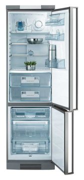 AEG SANTO 86378-3 KGL frigorifero con congelatore Libera installazione Grigio, Stainless steel