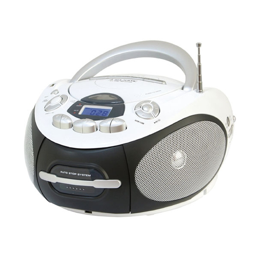 AH2387MP3USBWH RADIOREG. CD/MP3/USB/CASSETTA LCD PORTATILE BIANCO venduto su Radionovelli.it!