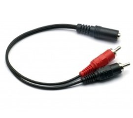 G&BL EL44 cavo audio 0,2 m 3.5mm 2 x RCA Nero, Rosso