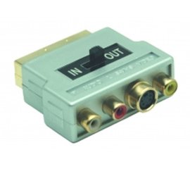 G&BL SC838 cavo e adattatore video SCART (21-pin) 3 x RCA + S-Video Grigio