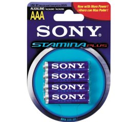 Sony Stamina Plus AAA 4 Pack Batteria monouso Mini Stilo AAA Alcalino