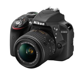 Nikon D3300 +NIKKOR 18-55mm f/3.5-5.6G VR Kit fotocamere SLR 24,2 MP CMOS 6000 x 4000 Pixel Nero