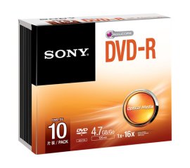 Sony DVD-R 16x, 10 4,7 GB 10 pz