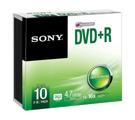 Sony DVD+R 16x, 10 4,7 GB 10 pz