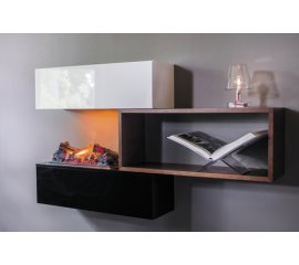 Dimplex Furniture Stack Interno Camino montabile a parete Elettrico Nero, Bianco