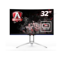 AOC AGON 2 AG322QCX Monitor PC 80 cm (31.5") 2560 x 1440 Pixel Quad HD LED Nero, Argento