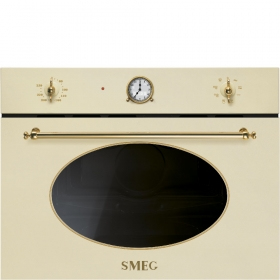 Smeg SF4800MP forno a microonde Da incasso Microonde con grill 40 L Crema, Oro