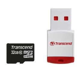 Transcend microSDHC Class 10 with P3 Card Reader (Premium) 32 GB Classe 10