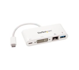 StarTech.com Adattatore Multiporta per Portatili USB-C - Power Delivery - DVI - GbE - USB 3.0