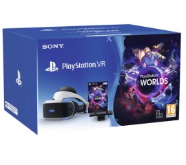 Sony PS VR + Camera + VR Worlds (voucher) Occhiali immersivi FPV 610 g Nero, Bianco