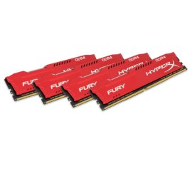 HyperX FURY Red 32GB DDR4 2400MHz Kit memoria 4 x 8 GB