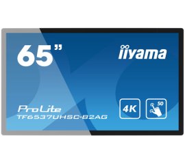 iiyama TF6537UHSC-B2AG visualizzatore di messaggi Pannello piatto per segnaletica digitale 165,1 cm (65") LED 400 cd/m² 4K Ultra HD Nero Touch screen 24/7