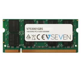 V7 1GB DDR2 PC2-5300 667Mhz SO DIMM Notebook Módulo de memoria - V753001GBS
