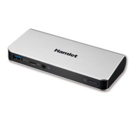 Hamlet Docking Station collega due display HDMI e DP con 4 porte usb 3.0, LAN e audio