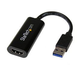 StarTech.com Adattatore da USB 3.0 a HDMI - 1080p (1920x1200) - Sottile/Compatto convertitore video da USB Type-A a HDMI per monitor - Nero - Solo Windows