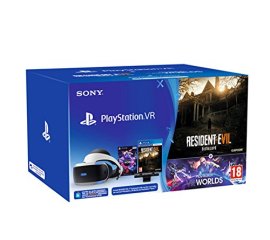 Sony PlayStation VR + Camera + VR Worlds + Resident Evil VII Occhiali immersivi FPV 610 g Nero, Bianco