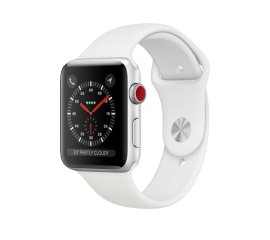 Apple Watch Series 3 GPS + Cellular, 42mm in alluminio argento con cinturino Sport Bianco