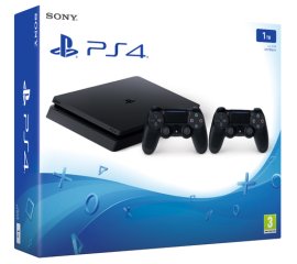 Sony PlayStation 4 Slim 1TB + 2 Dualshock 4 V2 Wi-Fi Nero