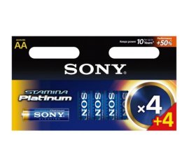 Sony Alk Stamina Platinum LR6-AA x4+4pcs Batteria monouso Stilo AA Alcalino