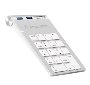 XtremeMac XM-NPHUB32-CR-SLV tastierino numerico Computer portatile USB Argento, Bianco