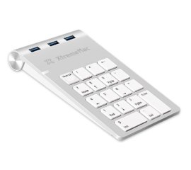 XtremeMac XM-NPHUB33-SLV tastierino numerico Computer portatile USB Argento, Bianco