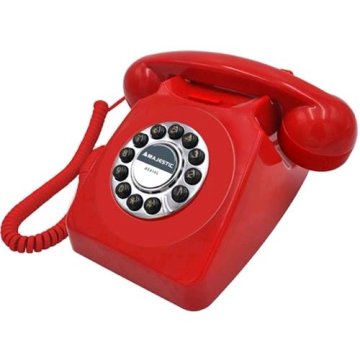 MAJESTIC PHF-MAX-253 TELEFONO FISSO VINTAGE RED