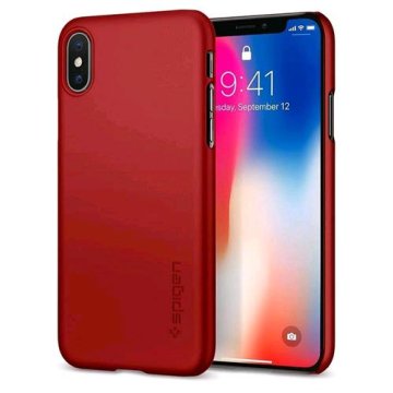 SPIGEN iPHONE X CUSTODIA THIN FIT RED