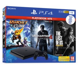 Sony PS4 1TB + Ratchet & Clank + The Last of Us + Uncharted 4: End of a thief (Hits) Wi-Fi Nero
