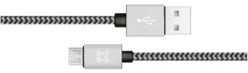 XtremeMac XCL-PMU-13 cavo USB 1,2 m USB A Micro-USB B Alluminio, Nero, Grigio