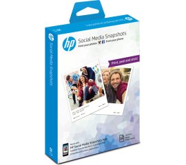 HP Social Media Snapshots Removable Sticky Photo Paper-25 sht/10 x 13 cm carta fotografica Bianco Semi lucida
