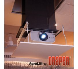 Draper AeroLift 150 supporto per proiettore Soffitto Nero, Bianco