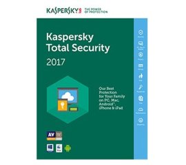 Kaspersky Lab Total Security 2017, 1U, 1Y Licenza completa 1 licenza/e 1 anno/i