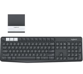Logitech K375s Multi-Device Wireless Keyboard and Stand Combo tastiera RF senza fili + Bluetooth QWERTY Italiano Grafite, Bianco