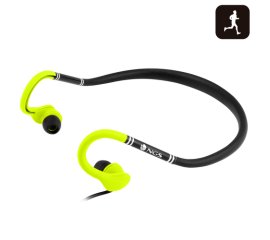 NGS Yellow Cougar Auricolare Cablato A clip, In-ear Sport Nero, Giallo