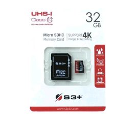 S3+ 32GB MICRO SD + ADATTATORE CLASSE 10