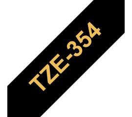 Brother TZE-354 nastro per etichettatrice Oro su nero