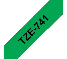 Brother TZE-741 nastro per etichettatrice Nero su verde TZ